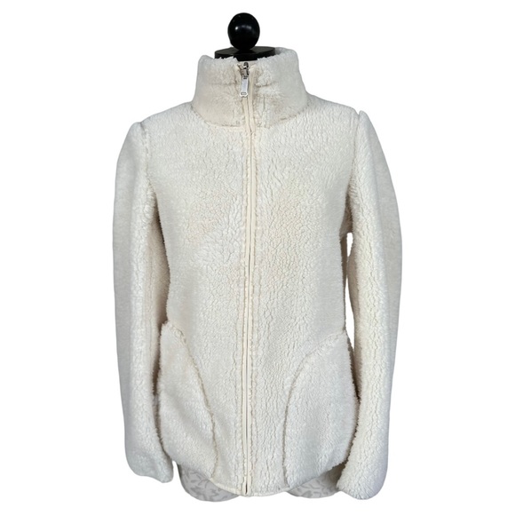 Weatherproof Reversible Plush Fleece Jacket Cream Full Zip Size Small - Picture 4 of 13